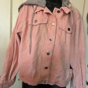 CORDUROY JACKET WITH SWEATSHIRT HOOD